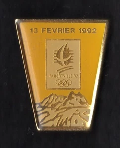 ALBERTVILLE 1992 OLYMPICS. COUNTDOWN PIN. 13 FEBRUARY 1992. 1 PIN FROM A PUZZLE - Picture 1 of 2