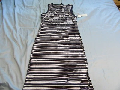 Vestido largo elástico a rayas plumas para mujer talla 1X nuevo Foto 1 de 4