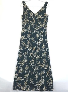 All That Jazz Maxikleid Damen 5/6 grün Blumen gefüttert ärmellos Reißverschluss hinten zum Binden - Bild 1 von 12