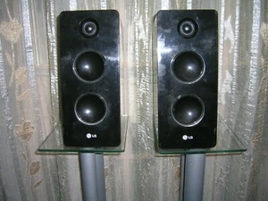 2 Regalboxen LG FAS 152 F, Holz, 160 Watt, 4 Ohm, schwarz lackiert. - Bild 1 von 12