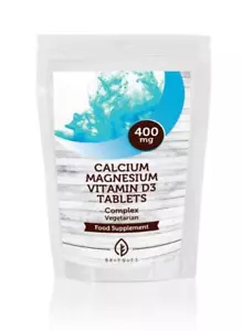 Calcio Magnesio Vitamina D3 30-60-90-120-180-250-500-1000 compresse UK - Foto 1 di 11