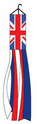 "UNITED KINGDOM" Windsock Super Shiny poly 5ft wind sock UN UK Union Jack flag - Image 1 of 3