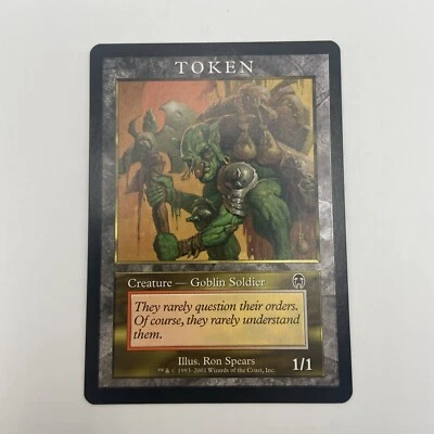 MTG 1x Player Rewards Promo multicolor rare Apocalypse LP Goblin Soldier Token - Image 1 of 2