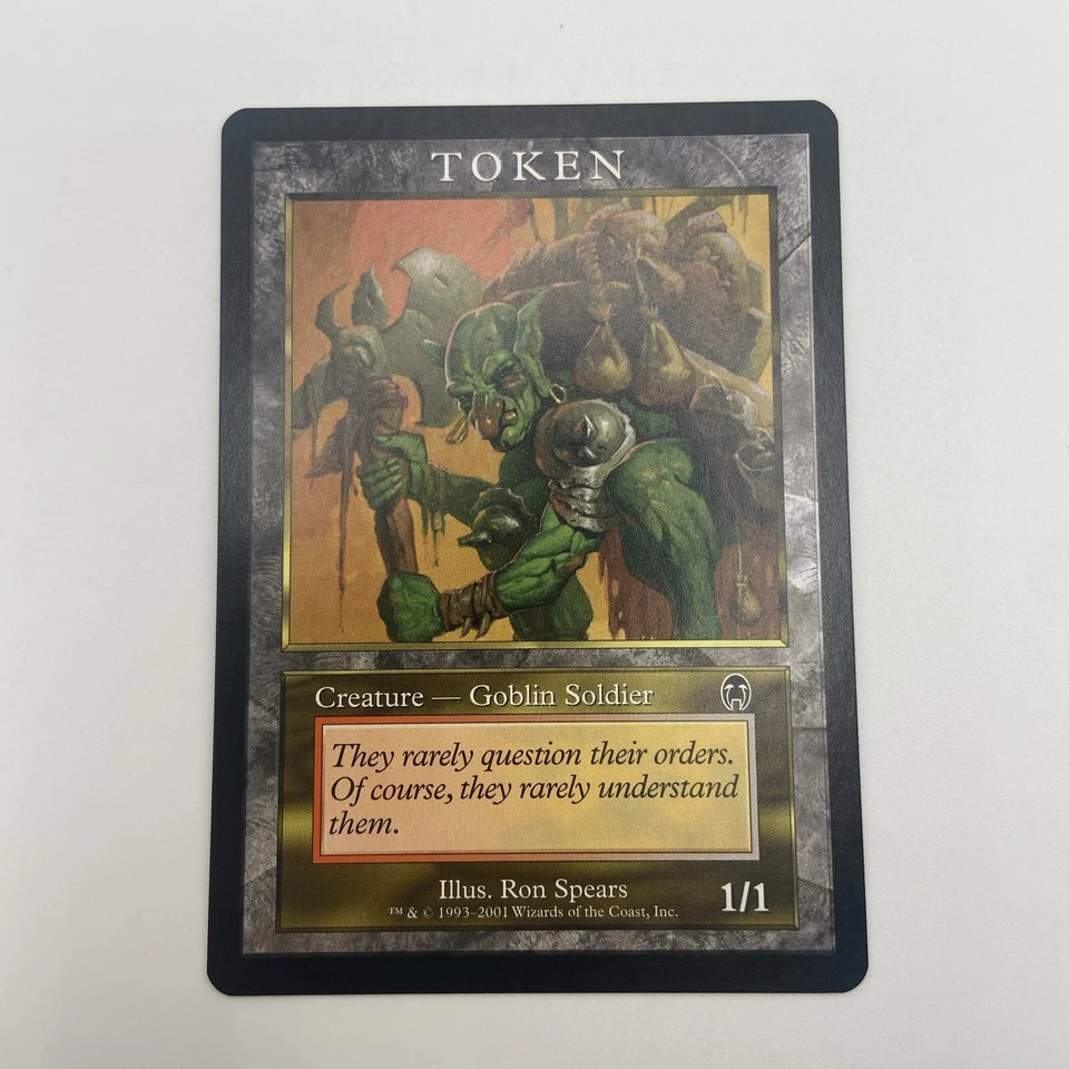 MTG 1x Player Rewards Promo multicolor rare Apocalypse LP Goblin Soldier Token - Image 1 of 2