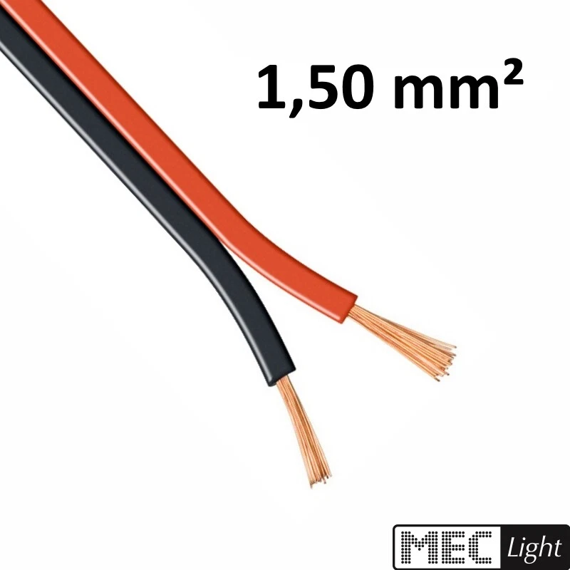 EMOS Kupferkabel 2x1,0 Mm², 100 Meter – CCA, Schwarz Mit Polaritätskennzeichnung