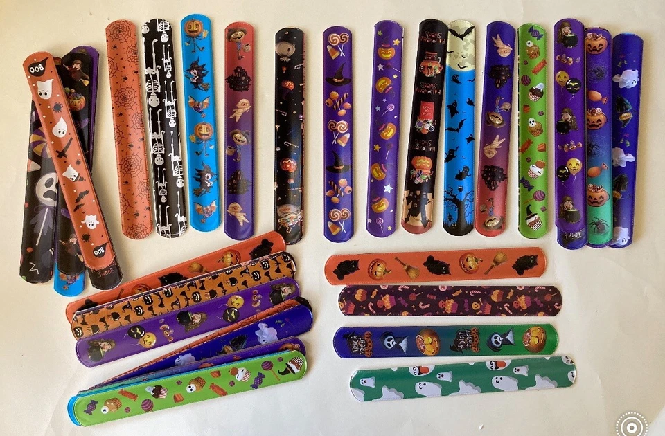 Pulseras a presión de Halloween 63 piezas pulseras Jack O linterna fantasma brujas gato Foto 1 de 1