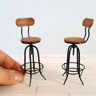 Miniature Barstool tabouret , Adjustable Swivel stool , Dollhouse taboret - Image 1 of 4