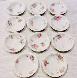 antique theodore haviland limoges france, Butter Dish, Pink Roses, Set Of 11 - Picture 1 of 10