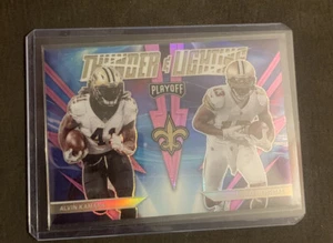 2021 Panini Playoff ~ ALVIN KAMARA MICHAEL THOMAS THUNDER & LIGHTNING BLUE PRIZM - Picture 1 of 2