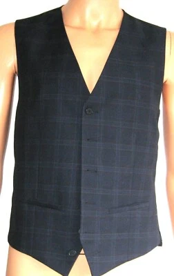 Ted Baker Slim fit Blue Waistcoat Mens Size 38R Logo 5 Button fastening Pre worn - Image 1 of 4
