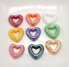 200 Mixed Color AB Heart Donut Flatback Ceramic Cabochon 10mm Tiny Glass Tile