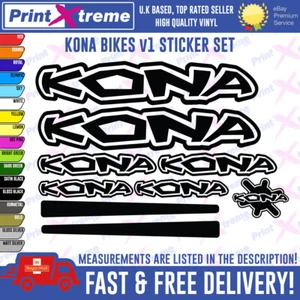 KONA BIKES Vinyl Decals, Stickers, Mountain Bike Cycling Bmx, HIGH QUALITY V1 - Picture 1 of 7
