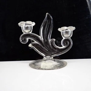 Duncan and Miller Canterbury Glass Candle Holder Candelabra Double Vintage 1937 - Picture 1 of 7