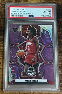 2021 Mosaic Jalen Green Purple Fast Break RC /50 PSA 10 - Bild 1 von 2