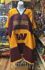 NFL Poncho Washington Commanders Acrylic Cotton/ NEW Made In 🇲🇽🇲🇽🇲🇽🇲🇽