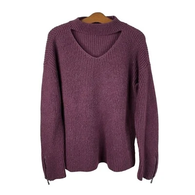 Suéter Bar III Talla Grande Grueso Cerradura Suéter Granate Acrílico Mezcla Lana Foto 1 de 4