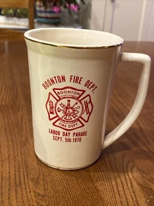 1970 Boonton NJ Fire Dept Labor Day Parade Red Shield Logo Seal Emblem Mug Stein - Picture 1 of 24