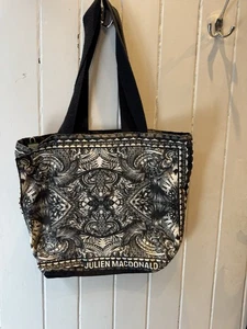 Tesco Julien Macdonald Bag of Ethics Black Cotton Design Shopper Tote Used VGC - Picture 1 of 5
