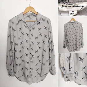 Jane And Delancey Grau Lyocell Giraffe Oversized Langarm Größe M - Bild 1 von 10