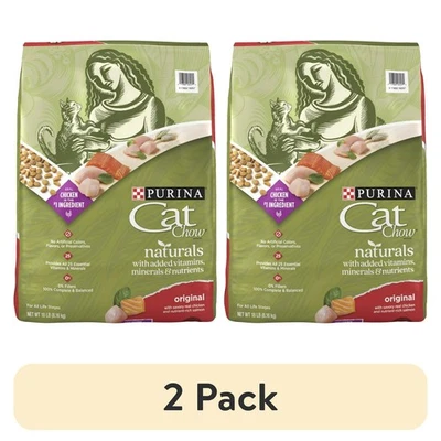 (2 Pack) Purina Cat Chow Naturals, Dry Cat Food, Chicken & Salmon, 18 lb Bag - Image 1 of 4