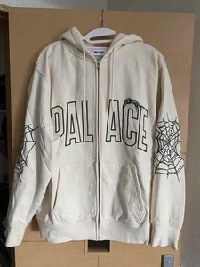 Palace Spider Web Zip Hoodie weiß bestickt Totenkopf & Netz gebraucht - Bild 1 von 8