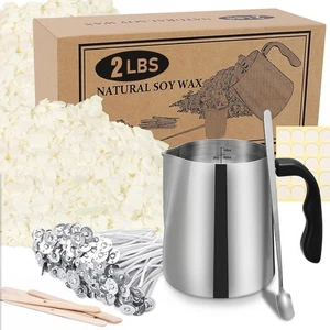 SAEUYVB Kerzenherstellungsset - Natürliches Sojawachs Zum Selbermachen Kerzenherstellung für Erwachsene, inklusive - Bild 1 von 7