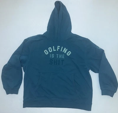 G FORE Hoodie Men’s  XL Golfing Is The Sh*t Logo Sweatshirt Teal Blue Soft - image 1 of 4