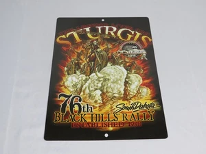 Letrero de hojalata Sturgis 76th Annual Black Hills Rally 2016 Dakota del Sur 9x12 - Imagen 1 de 2