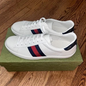 Zapatillas Gucci Hombre Ace Clásicas 386750 02JR0 9072 Talla 12+ (US 13)) - Imagen 1 de 7