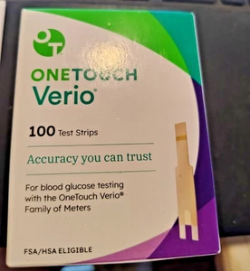 One Touch Verio Blood Glucose test strips 100ct EXPIRES 12/2025-Factory sealed - Picture 1 of 2