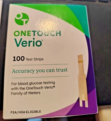 Tiras reactivas de glucosa en sangre One Touch Verio 100ct CADUCA 12/2025-Selladas de fábrica Foto 1 de 2