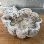 Antica Acquasantiera Pietra Massiccia Scolpita Esposizione Vintage Xx Sec.
