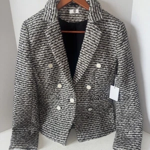 Women’s Ecru Size 6 Cream Brown Double Breasted Lined Buttoned Longsleeve Blazer - Picture 1 of 13