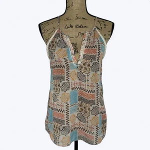 Canotta No Boundaries Halter taglia M bordo all'uncinetto boho hippie festival autunno floreale - Foto 1 di 12
