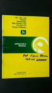 John Deere Operator's Manual for 110, 132, 154-Inch Pickup Platforms - Picture 1 of 2