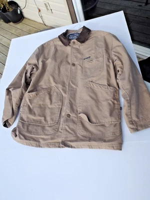 Jaqueta de trabalho vintage Moose Creek lona bronzeada L cobertor forrado casaco - Imagem 1 de 4