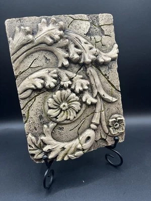 COLGANTE DE PARED 3D RESINA DISEÑO FLORAL ENVEJECIDO 7 3/4"x 6" Foto 1 de 4