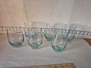 6 Vintage Libbey Glas Getränke Becher Tempo Aqua Blau Roly Poly 4 1/2" - Bild 1 von 11