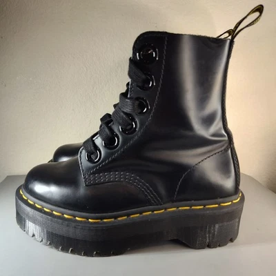 Dr Martens Molly Womens Bold Lace Platform Ankle Boot In Black Size US 5 - Image 1 of 4