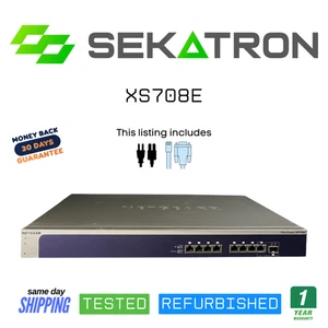 🔀 Netgear ProSafe XS708E • 8x 10G RJ-45 + 1x Combo SFP+ • Smart Managed ⚡ - Picture 1 of 2
