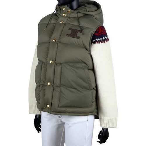 Gilet imbottito in nylon con logo Celine Triope 117790055