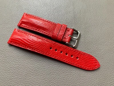 Red Genuine Lizard skin leather watch strap band 10..18 19 20 21 22 23 24 26mm - Image 1 of 4