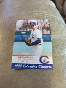 1992 Cracker Jack Columbus Clippers Police Mike Draper #5 Rookie RC