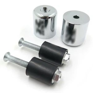 Chrome Hand Bar End For Suzuki GSXR600 92-14/GSXR750 96-14/GSXR1000 01-14 Rubber - Bild 1 von 5