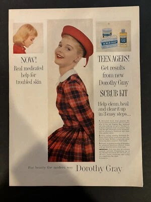 Kit de exfoliante Dorothy gris publicidad vintage años 50, cuidado de la piel, cuadros Foto 1 de 3