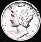 MERCURY DIME Coin - 90% Pure Silver - Clear Date - Authentic Vintage - NEAR MINT