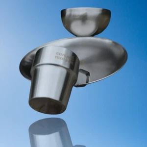 6pc Stainless Steel 26cm Plate, 15cm Bowl, 300ml Cup, Camping Picnic Camp A Mate - Picture 1 of 7