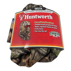 Huntworth Heavyweight Reversible Balaclava Facemask Camouflage Fleece One Size