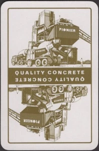 Tarjetas de Juego Tarjeta Única Antigua PIONEER Hormigón CEMENTO MEZCLADOR Camión Publicidad B - Imagen 1 de 3