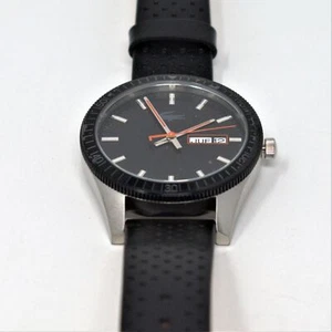 LACOSTE MEN'S LEGACY BLACK DIAL BLACK LEATHER WATCH 2010982 - Picture 1 of 5